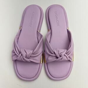 COACH Brooklyn Sandals New Leather Size 8 and 7.5 Purple MSRP 185$